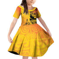 Marquesas Islands Family Matching Off Shoulder Short Dress and Hawaiian Shirt Marquesan Matatiki Fish Hook Patutiki - Polynesian Pride