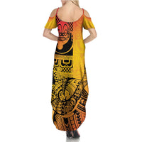 Marquesas Islands Family Matching Summer Maxi Dress and Hawaiian Shirt Marquesan Matatiki Fish Hook Patutiki - Polynesian Pride