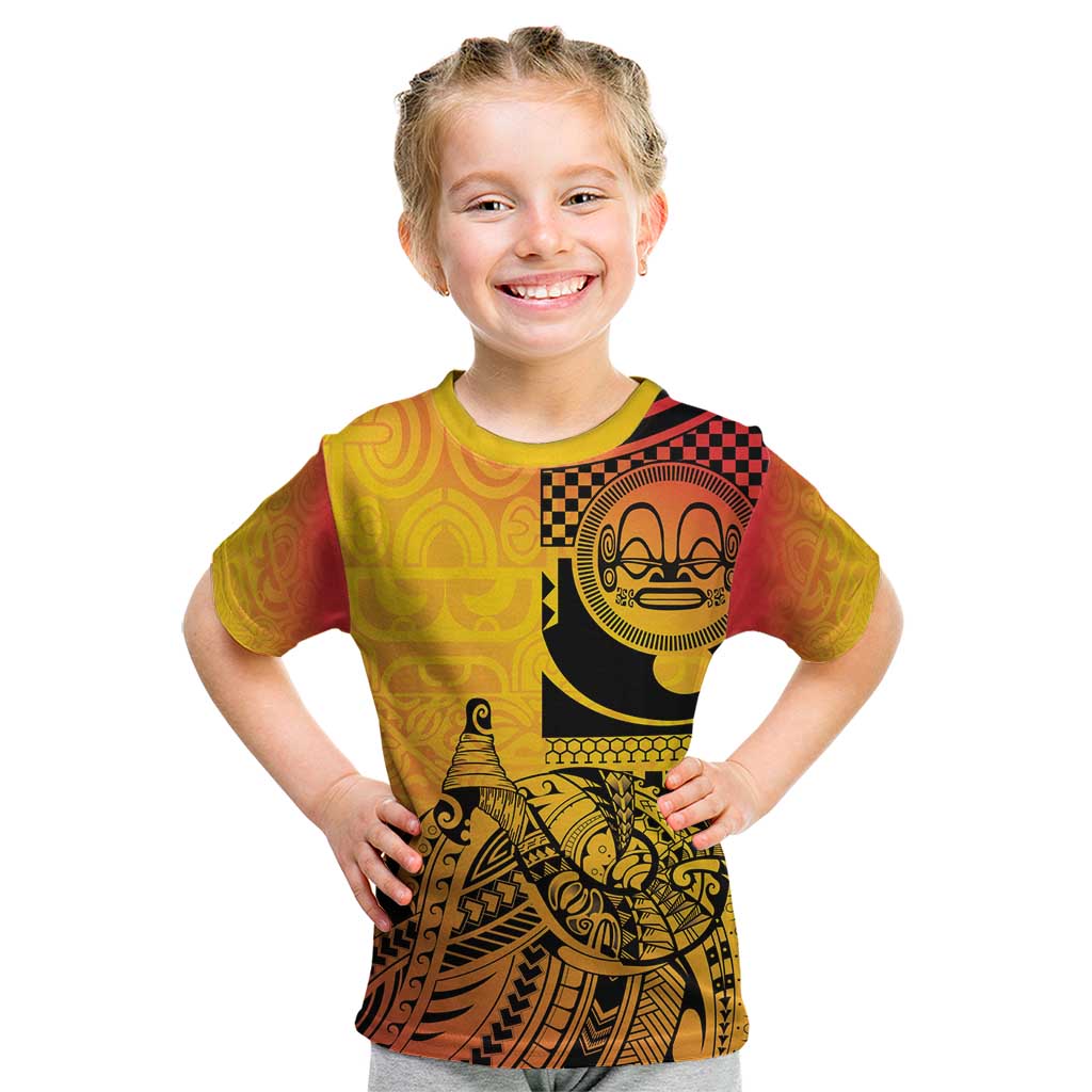 Marquesas Islands Kid T Shirt Marquesan Matatiki Fish Hook Patutiki - Polynesian Pride