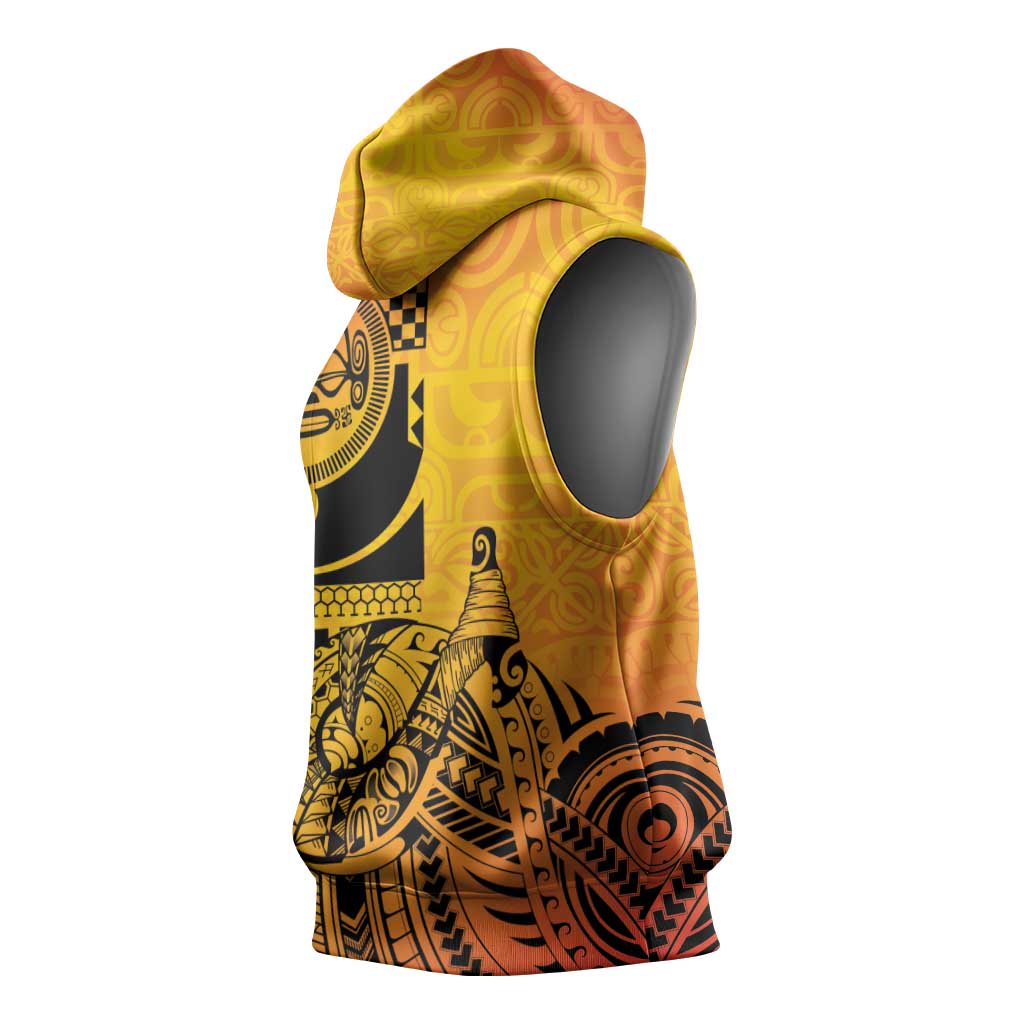 Marquesas Islands Sleeveless Hoodie Marquesan Matatiki Fish Hook Patutiki - Polynesian Pride