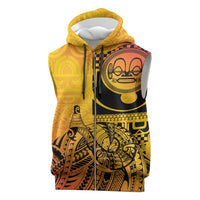Marquesas Islands Sleeveless Zip Hoodie Marquesan Matatiki Fish Hook Patutiki - Polynesian Pride