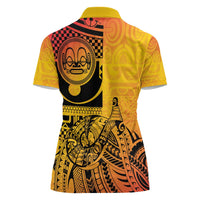 Marquesas Islands Women Polo Shirt Marquesan Matatiki Fish Hook Patutiki - Polynesian Pride