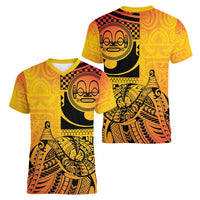 Marquesas Islands Women V-Neck T-Shirt Marquesan Matatiki Fish Hook Patutiki - Polynesian Pride