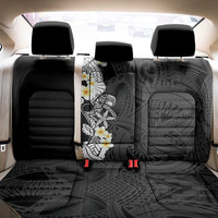 Black Samoa Tattoo Back Car Seat Cover Plumeria Samoan Ocean Tatau Pattern - Polynesian Pride