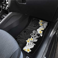 Black Samoa Tattoo Car Mats Plumeria Samoan Ocean Tatau Pattern - Polynesian Pride