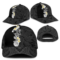 Black Samoa Tattoo Classic Cap Plumeria Samoan Ocean Tatau Pattern - Polynesian Pride