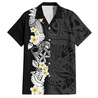 Black Samoa Tattoo Family Matching Long Sleeve Bodycon Dress and Hawaiian Shirt Plumeria Samoan Ocean Tatau Pattern - Polynesian Pride