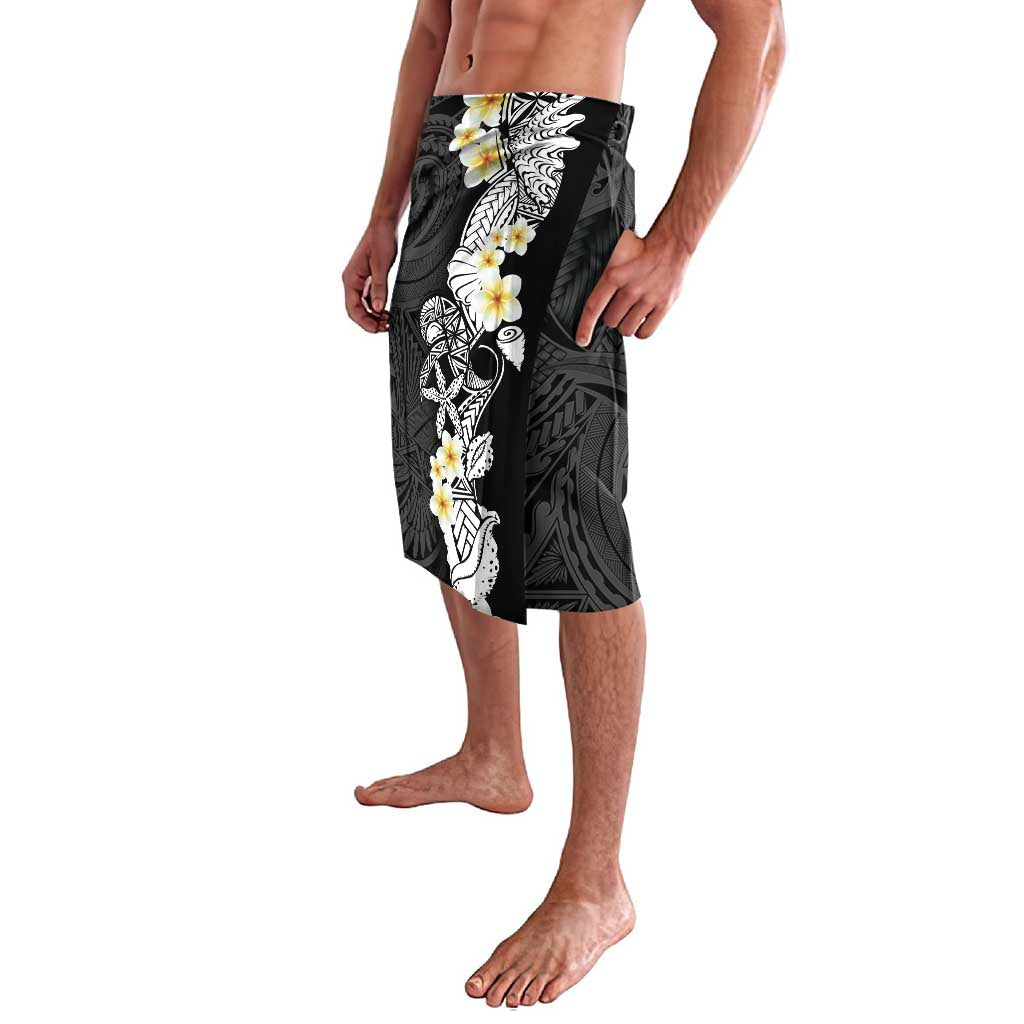Black Samoa Tattoo Lavalava Plumeria Samoan Ocean Tatau Pattern - Polynesian Pride