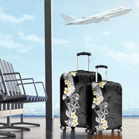 Black Samoa Tattoo Luggage Cover Plumeria Samoan Ocean Tatau Pattern - Polynesian Pride