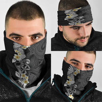 Black Samoa Tattoo Neck Gaiter Plumeria Samoan Ocean Tatau Pattern - Polynesian Pride