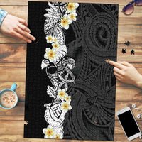 Black Samoa Tattoo Puzzle Plumeria Samoan Ocean Tatau Pattern - Polynesian Pride