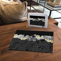 Black Samoa Tattoo Puzzle Plumeria Samoan Ocean Tatau Pattern - Polynesian Pride