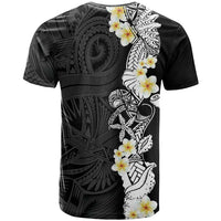Black Samoa Tattoo T Shirt Plumeria Samoan Ocean Tatau Pattern - Polynesian Pride