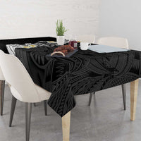 Black Samoa Tattoo Tablecloth Plumeria Samoan Ocean Tatau Pattern - Polynesian Pride