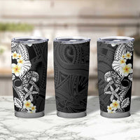 Black Samoa Tattoo Tumbler Cup Plumeria Samoan Ocean Tatau Pattern - Polynesian Pride