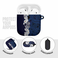 Blue Samoa Tattoo AirPods Case Plumeria Samoan Ocean Tatau Pattern - Polynesian Pride