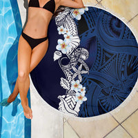 Blue Samoa Tattoo Beach Blanket Plumeria Samoan Ocean Tatau Pattern - Polynesian Pride