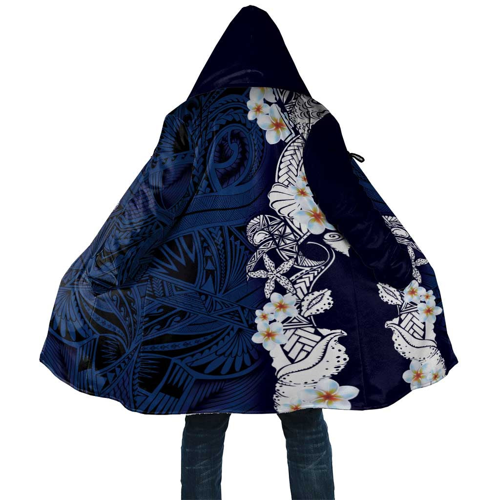 Blue Samoa Tattoo Cloak Plumeria Samoan Ocean Tatau Pattern - Polynesian Pride