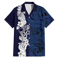 Blue Samoa Tattoo Family Matching Mermaid Dress and Hawaiian Shirt Plumeria Samoan Ocean Tatau Pattern - Polynesian Pride