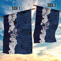 Blue Samoa Tattoo Garden Flag Plumeria Samoan Ocean Tatau Pattern - Polynesian Pride