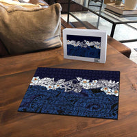 Blue Samoa Tattoo Puzzle Plumeria Samoan Ocean Tatau Pattern - Polynesian Pride