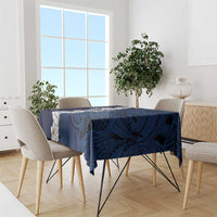 Blue Samoa Tattoo Tablecloth Plumeria Samoan Ocean Tatau Pattern - Polynesian Pride