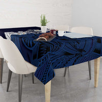 Blue Samoa Tattoo Tablecloth Plumeria Samoan Ocean Tatau Pattern - Polynesian Pride