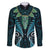 Aotearoa Pounamu Niho Family Matching Tank Maxi Dress and Hawaiian Shirt Silver Fern Mix Maori Pattern - Turquoise