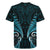 Aotearoa Pounamu Niho Rugby Jersey Silver Fern Mix Maori Pattern - Turquoise