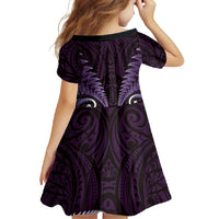 Aotearoa Pounamu Niho Family Matching Mermaid Dress and Hawaiian Shirt Silver Fern Mix Maori Pattern - Purple LT14 - Polynesian Pride