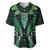 Aotearoa Pounamu Niho Baseball Jersey Silver Fern Mix Maori Pattern - Green