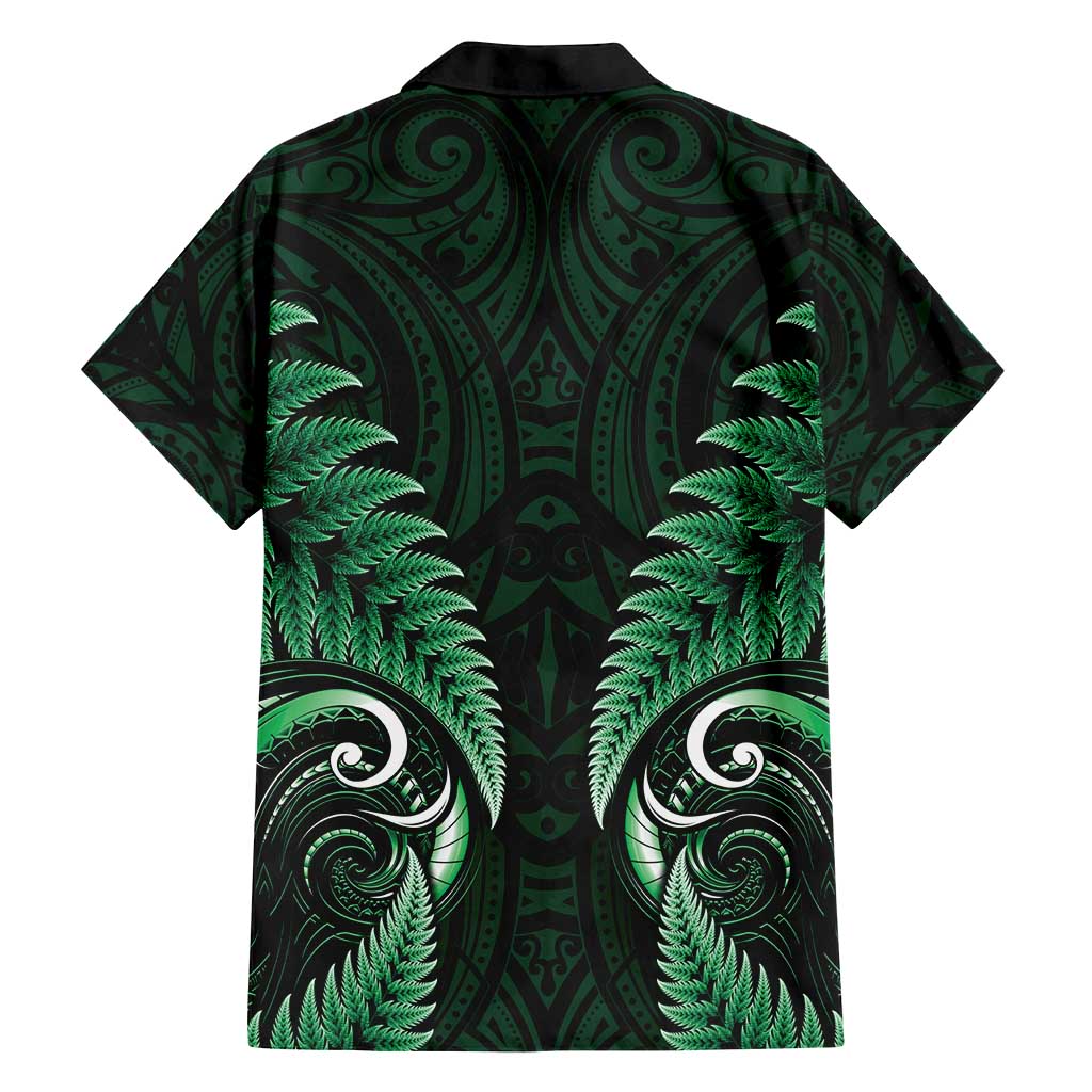 Aotearoa Pounamu Niho Family Matching Long Sleeve Bodycon Dress and Hawaiian Shirt Silver Fern Mix Maori Pattern - Green LT14 - Polynesian Pride