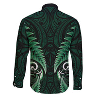 Aotearoa Pounamu Niho Family Matching Mermaid Dress and Hawaiian Shirt Silver Fern Mix Maori Pattern - Green LT14 - Polynesian Pride