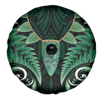 Aotearoa Pounamu Niho Spare Tire Cover Silver Fern Mix Maori Pattern - Green LT14 - Polynesian Pride