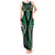 Aotearoa Pounamu Niho Tank Maxi Dress Silver Fern Mix Maori Pattern - Green