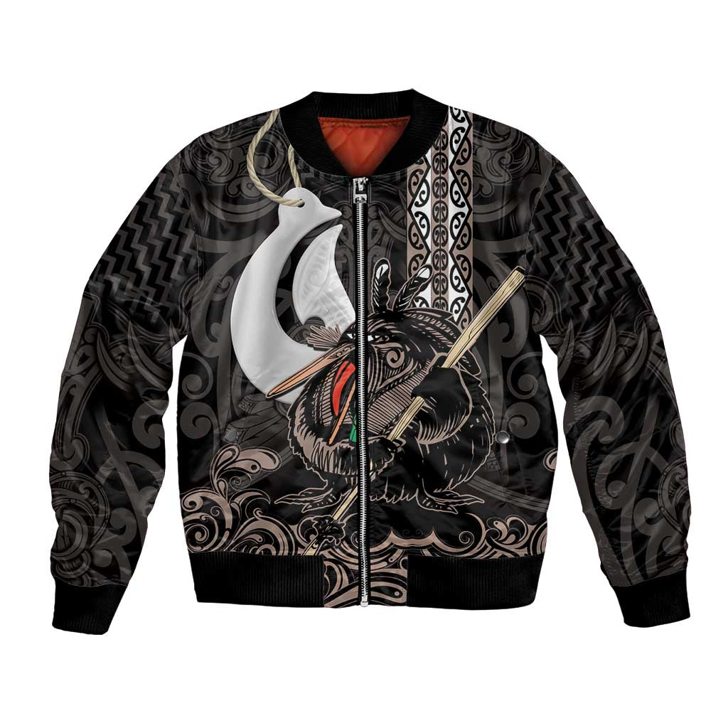 Aotearoa Hei Matau Bomber Jacket Haka Kiwi Mix Maori Mangopare