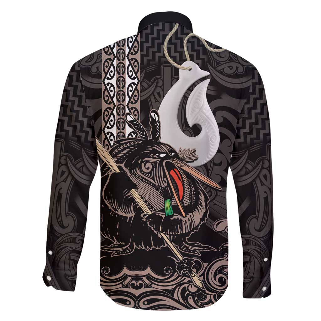 Aotearoa Hei Matau Family Matching Long Sleeve Bodycon Dress and Hawaiian Shirt Haka Kiwi Mix Maori Mangopare LT14 - Polynesian Pride