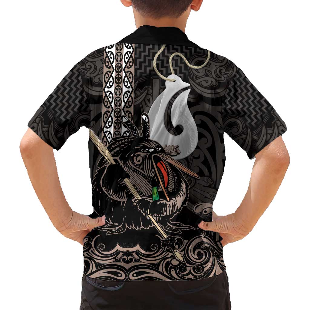 Aotearoa Hei Matau Family Matching Puletasi and Hawaiian Shirt Haka Kiwi Mix Maori Mangopare LT14 - Polynesian Pride