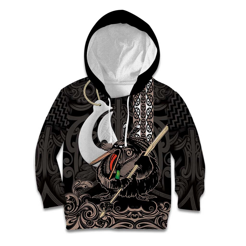 Aotearoa Hei Matau Kid Hoodie Haka Kiwi Mix Maori Mangopare
