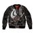 Aotearoa Hei Matau Sleeve Zip Bomber Jacket Haka Kiwi Mix Maori Mangopare