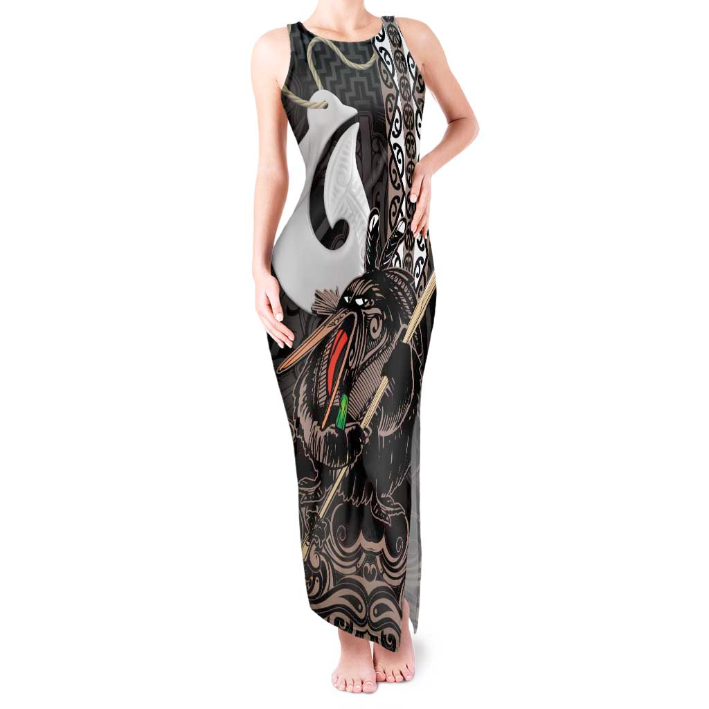 Aotearoa Hei Matau Tank Maxi Dress Haka Kiwi Mix Maori Mangopare