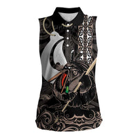 Aotearoa Hei Matau Women Sleeveless Polo Shirt Haka Kiwi Mix Maori Mangopare