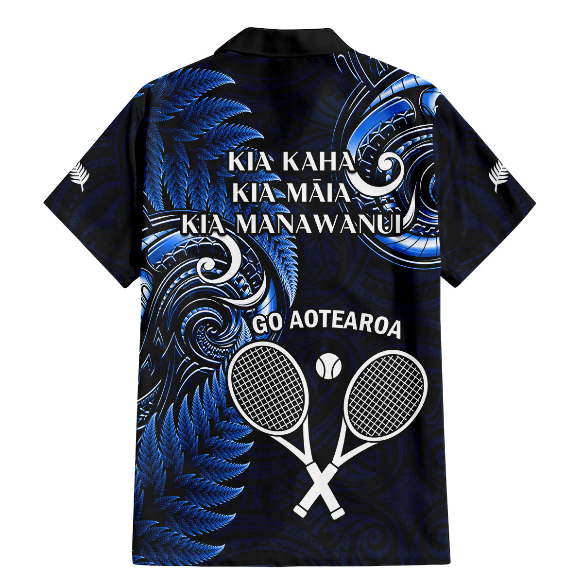 New Zealand Tiki Tennis Family Matching Mermaid Dress and Hawaiian Shirt 2024 Aotearoa Tenehi Maori Silver Fern - Blue LT14 - Polynesian Pride