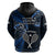 New Zealand Tiki Tennis Hoodie 2024 Aotearoa Tenehi Maori Silver Fern - Blue LT14 - Polynesian Pride