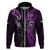 New Zealand Tiki Tennis Hoodie 2024 Aotearoa Tenehi Maori Silver Fern - Purple LT14 Zip Hoodie Purple - Polynesian Pride