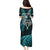 Custom New Zealand Tiki Tennis Family Matching Puletasi and Hawaiian Shirt 2024 Aotearoa Tenehi Maori Silver Fern - Turquoise LT14 - Polynesian Pride