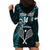 Custom New Zealand Tiki Tennis Hoodie Dress 2024 Aotearoa Tenehi Maori Silver Fern - Turquoise LT14 - Polynesian Pride