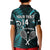 Custom New Zealand Tiki Tennis Kid Polo Shirt 2024 Aotearoa Tenehi Maori Silver Fern - Turquoise LT14 - Polynesian Pride