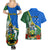 Personalised Halo Olaketa Solomon Islands Couples Matching Summer Maxi Dress and Hawaiian Shirt Coat Of Arms With Tropical Flowers Flag Style LT14 - Polynesian Pride