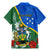 Personalised Halo Olaketa Solomon Islands Family Matching Mermaid Dress and Hawaiian Shirt Coat Of Arms With Tropical Flowers Flag Style LT14 - Polynesian Pride